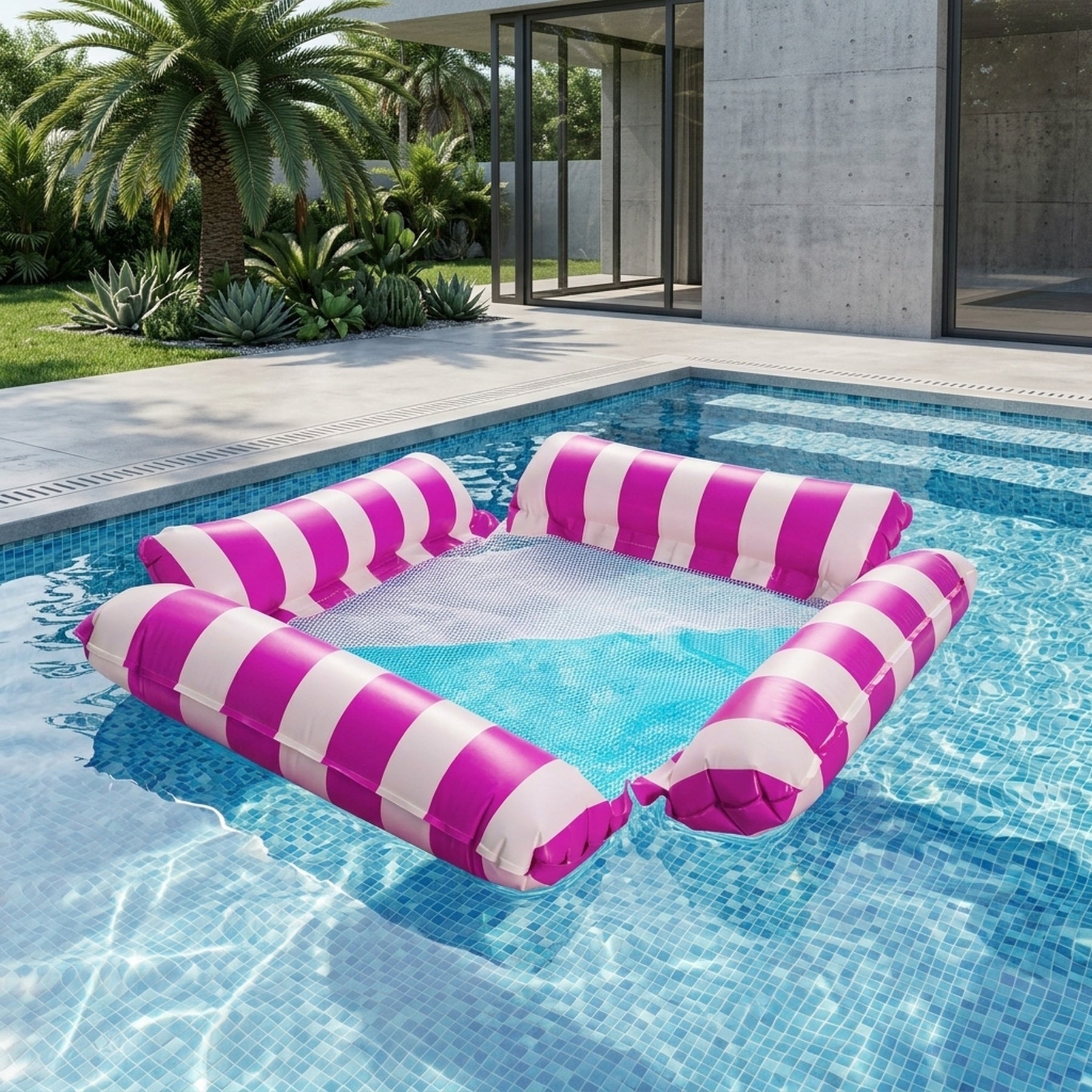 Inflatable Pink Pool Hammock Float