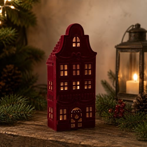 Christmas Flocked Light-Up House
