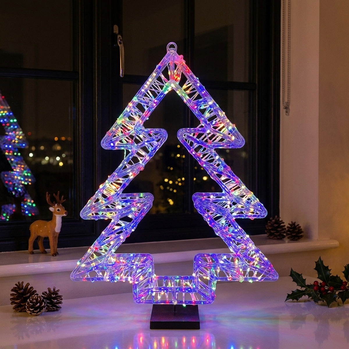 Classic LED Multi Coloured Tree Outline Light