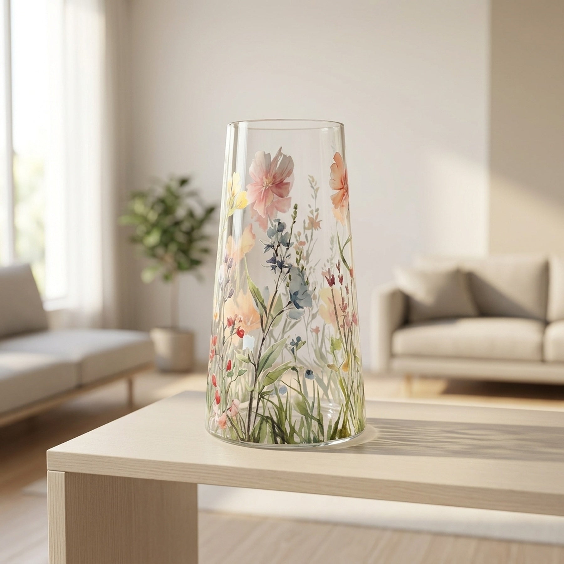 Spring Floral Patterned Decorative Vase - V2