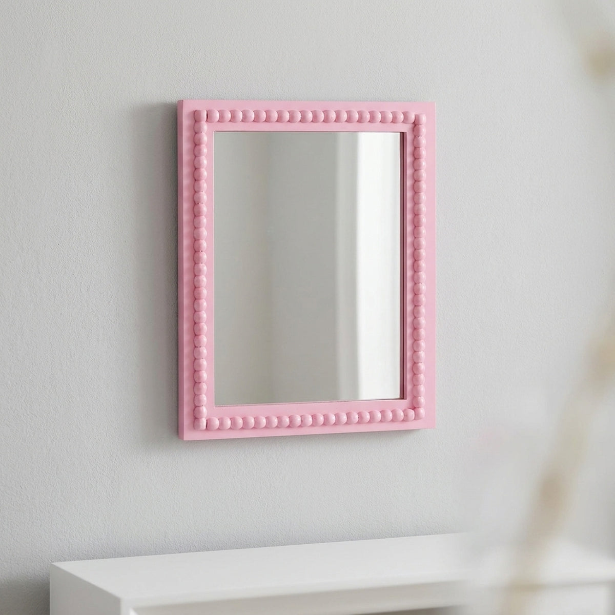 Pink Beaded Decorative Wall Mirror