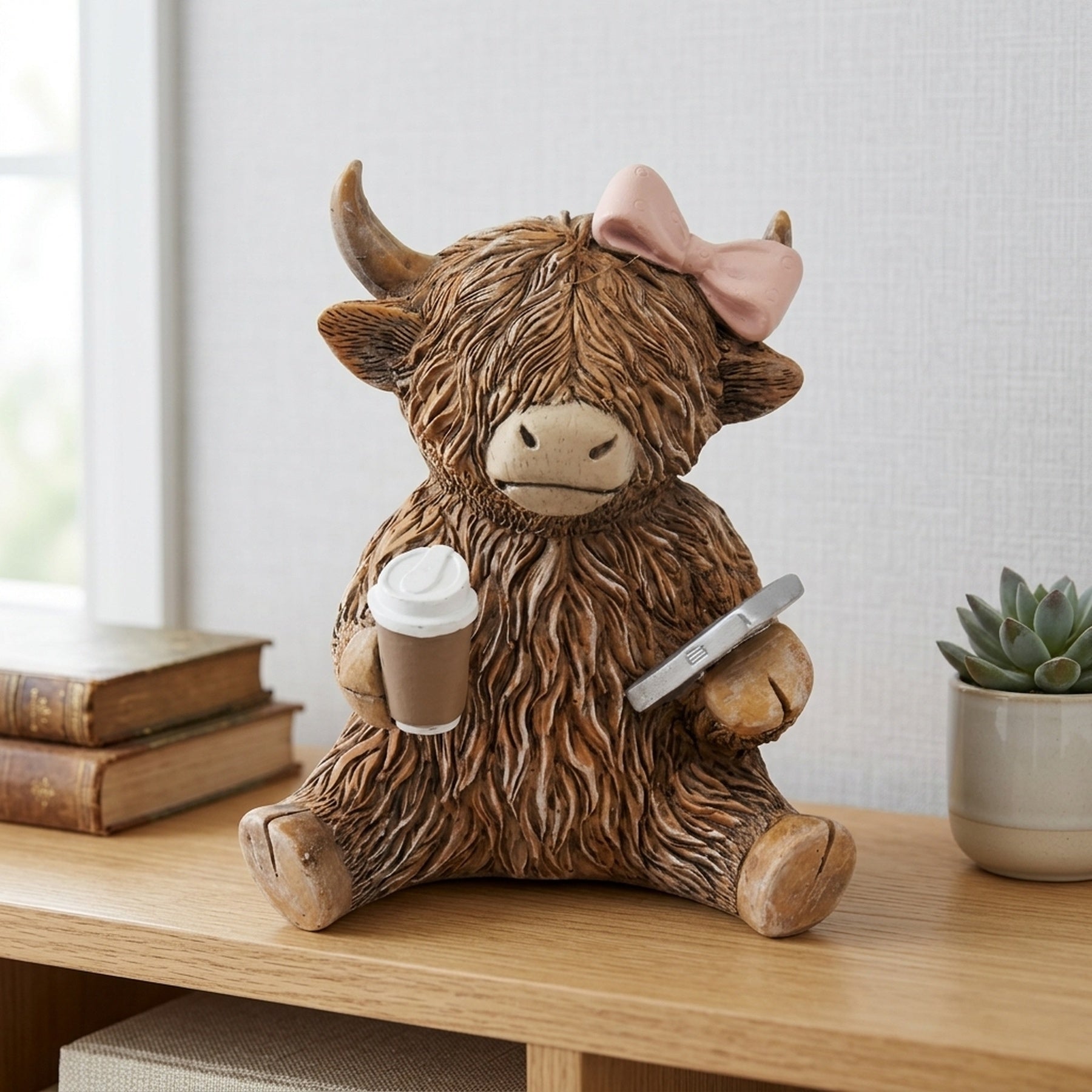Coffeeholic Highland Cow Decorative Ornament
