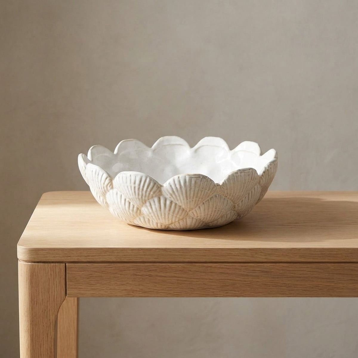 Intricate Textured Ceramic Shell Bowl