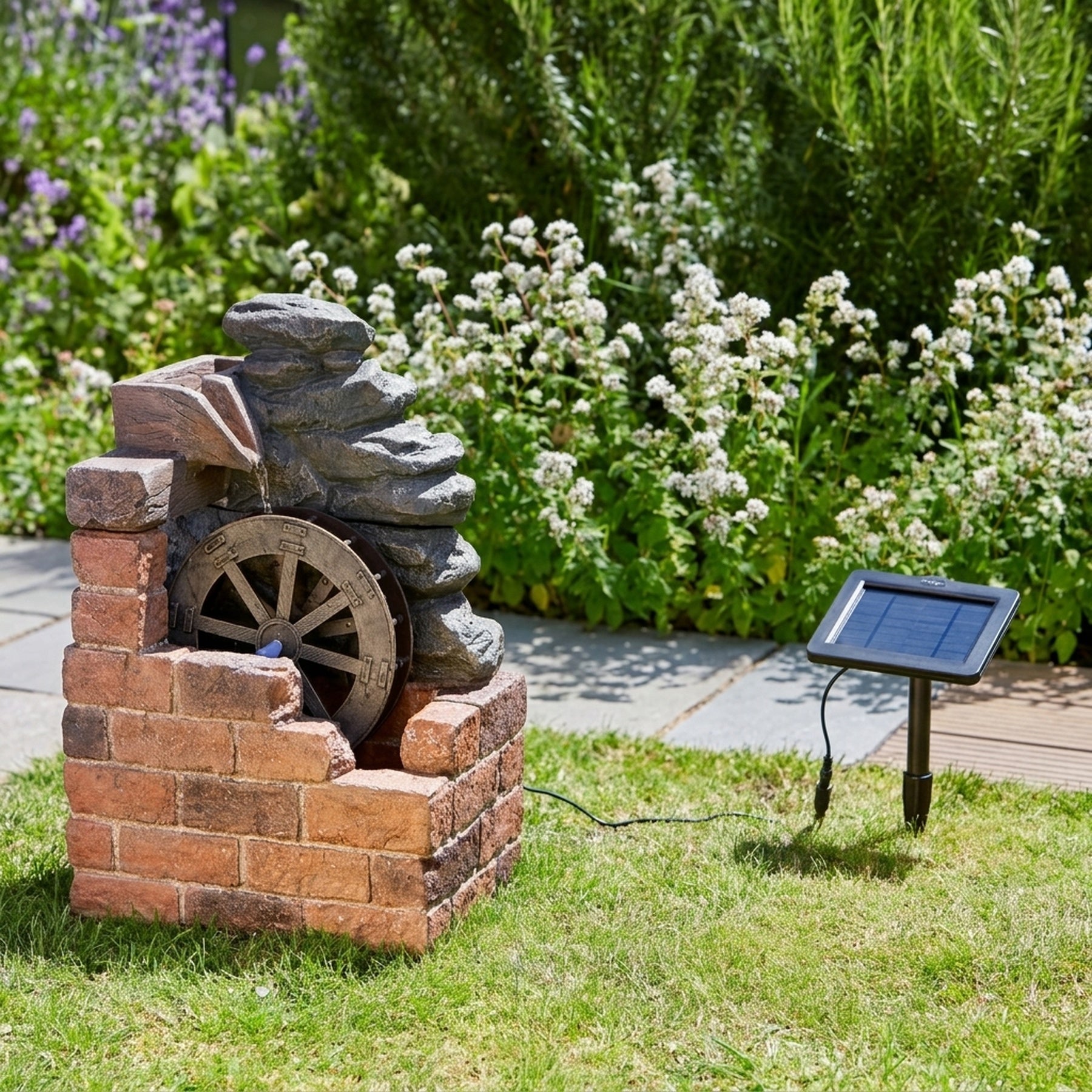 Heywood Mill Solar Water Wheel Water Fountain