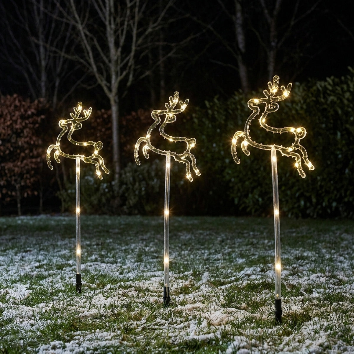 Battery Operated Warm White Reindeer LED Stake Light