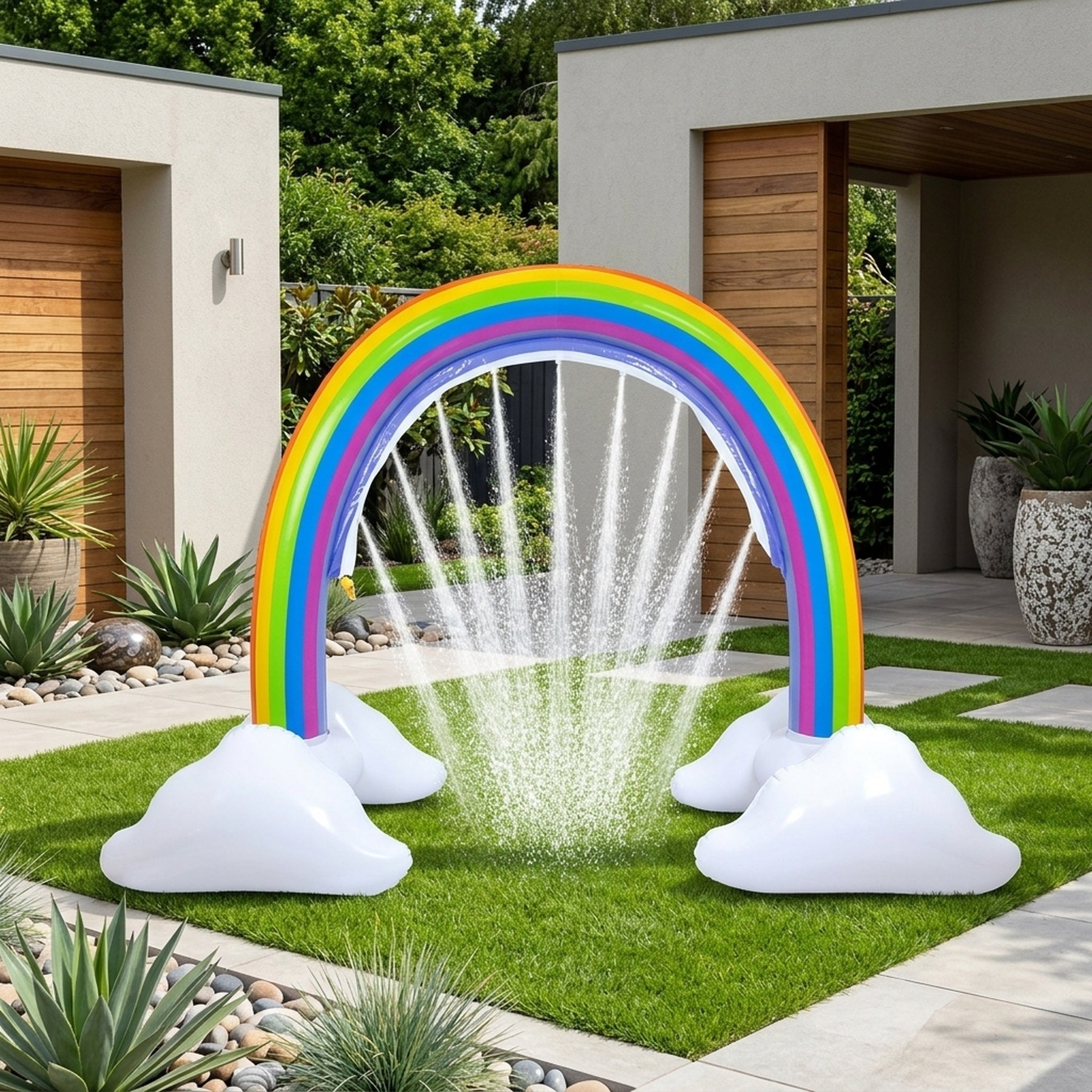 Vibrant Inflatable Rainbow Garden Sprinkler