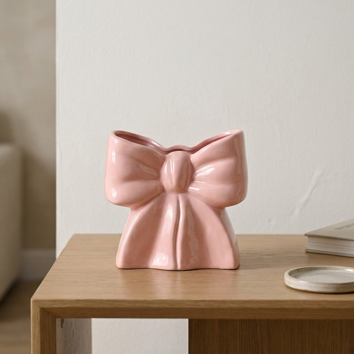 Sculptural Ceramic Bow Shaped Vase