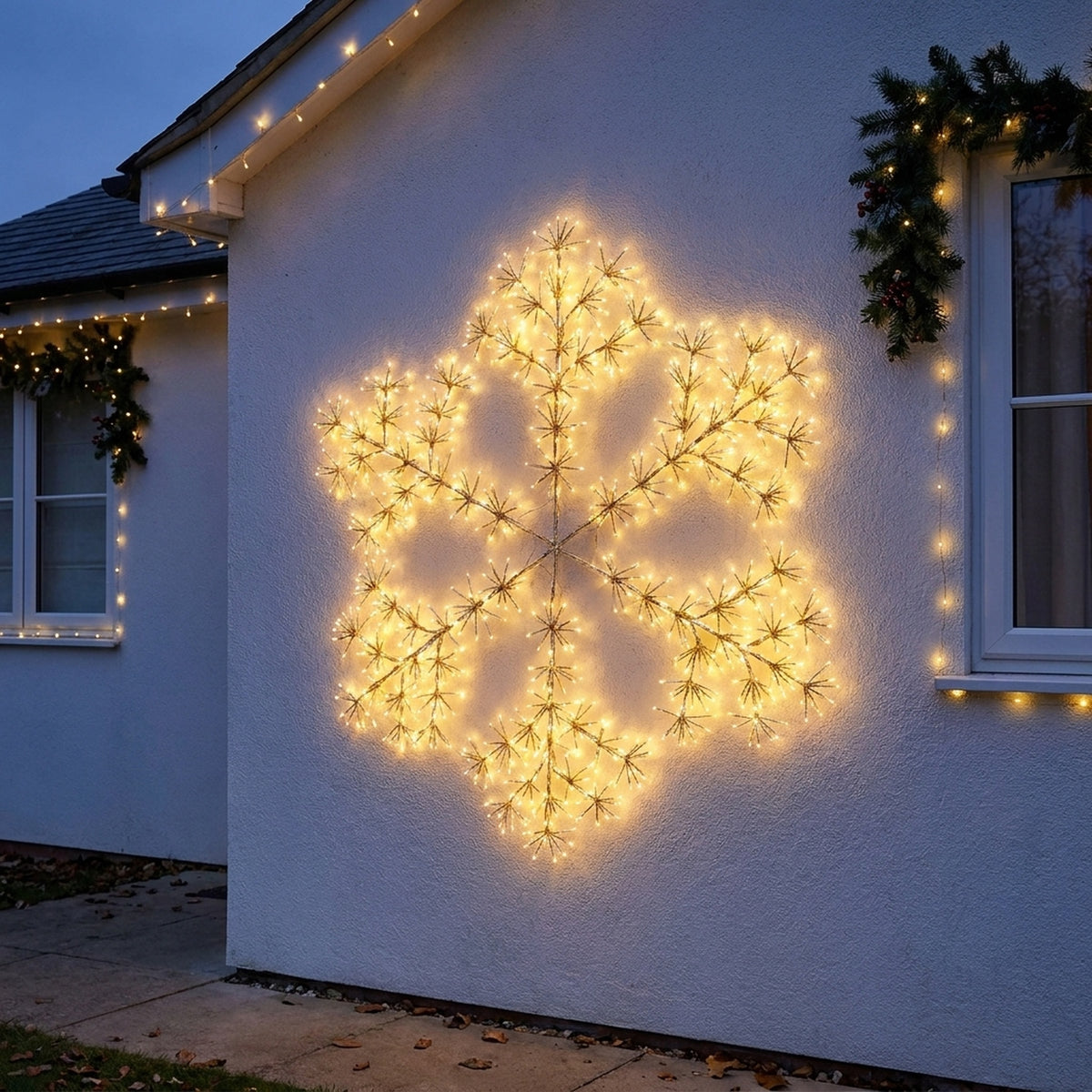 Gold Starburst LED Snowflake Light