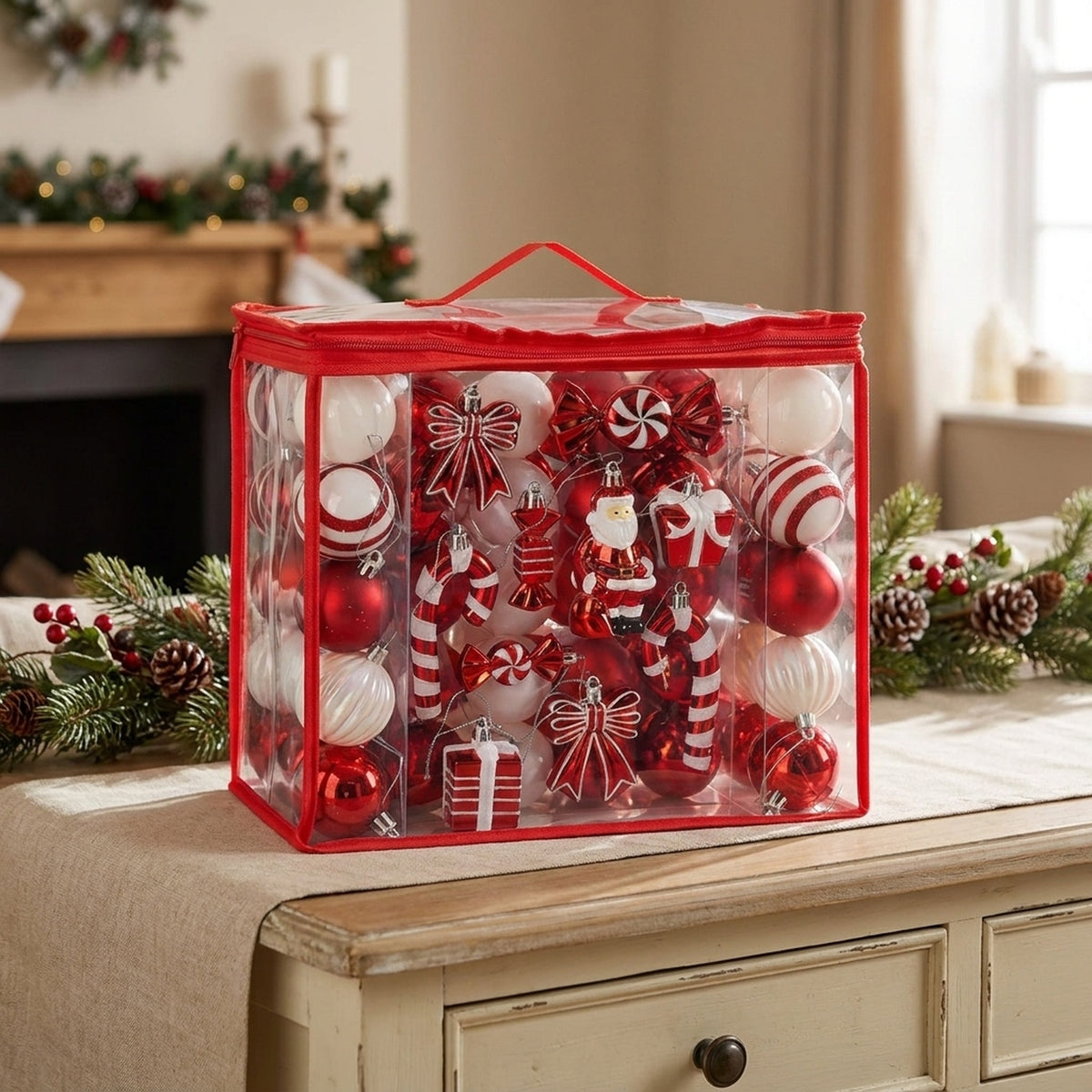 80 Piece Coordinated Christmas Bauble Set