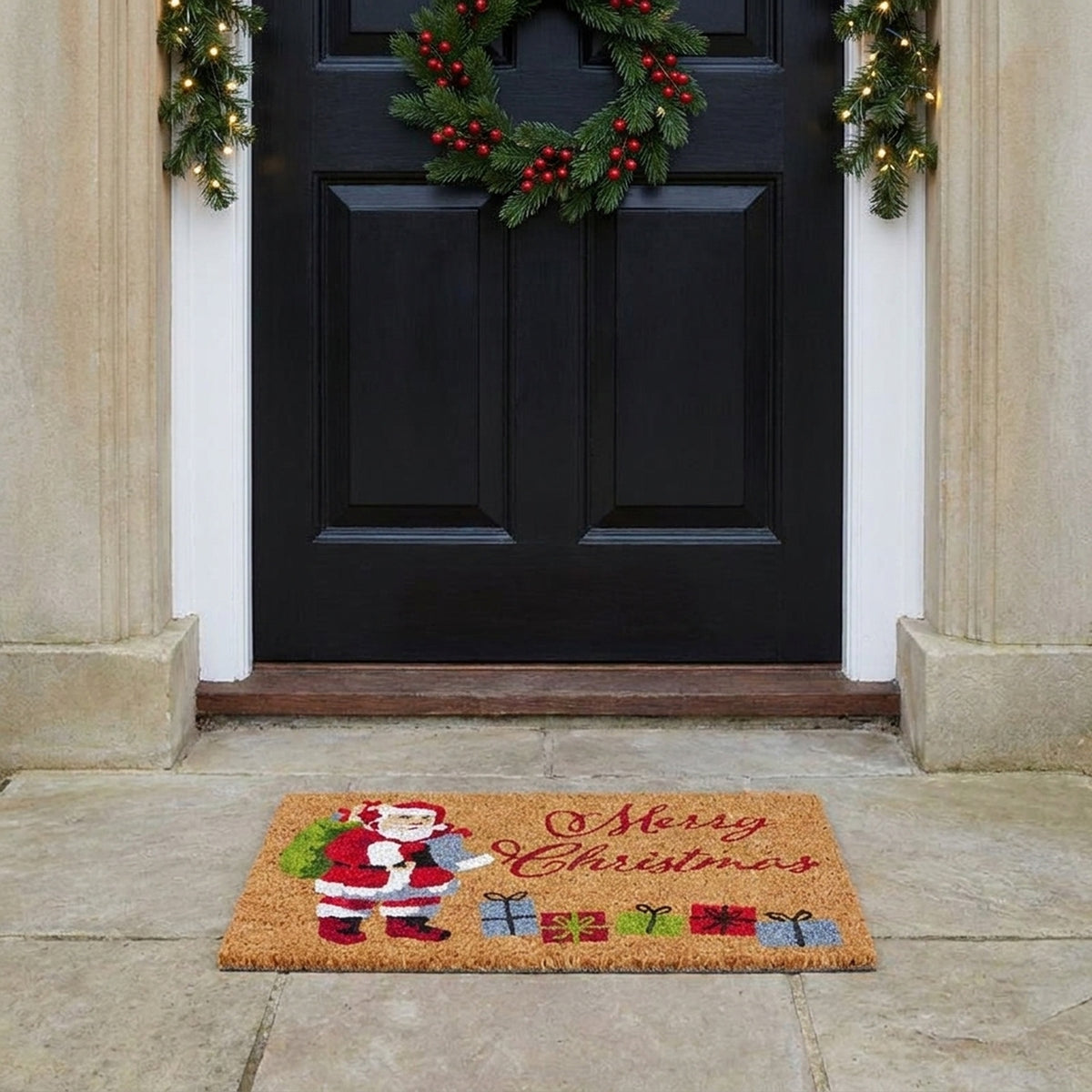 Festive Santa Christmas Door Mat