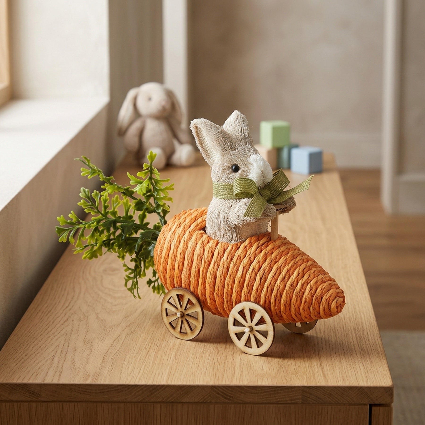 Decorative Rabbit In Carrot Car Ornament