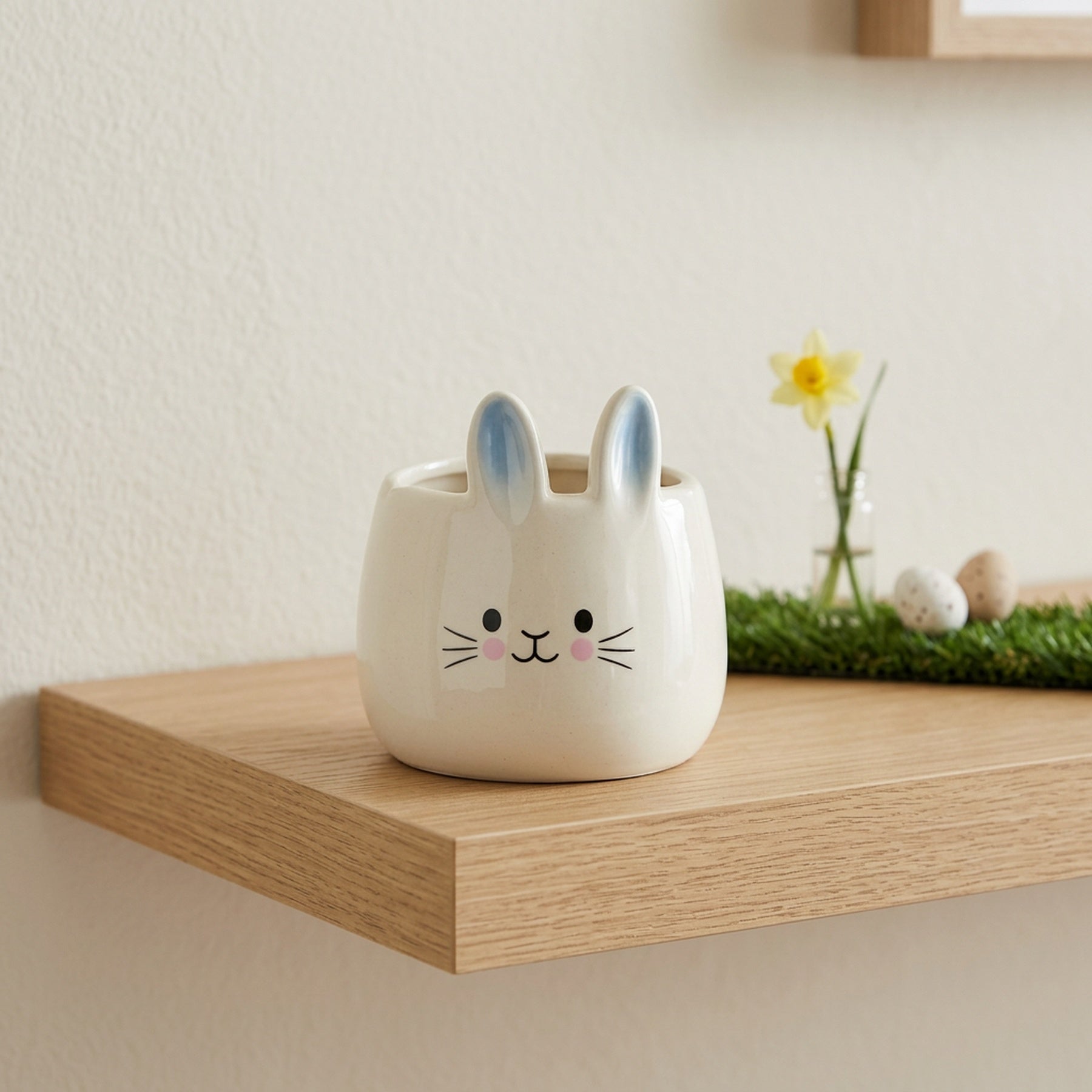 Whimsical Novelty Bunny Home Decor Pot
