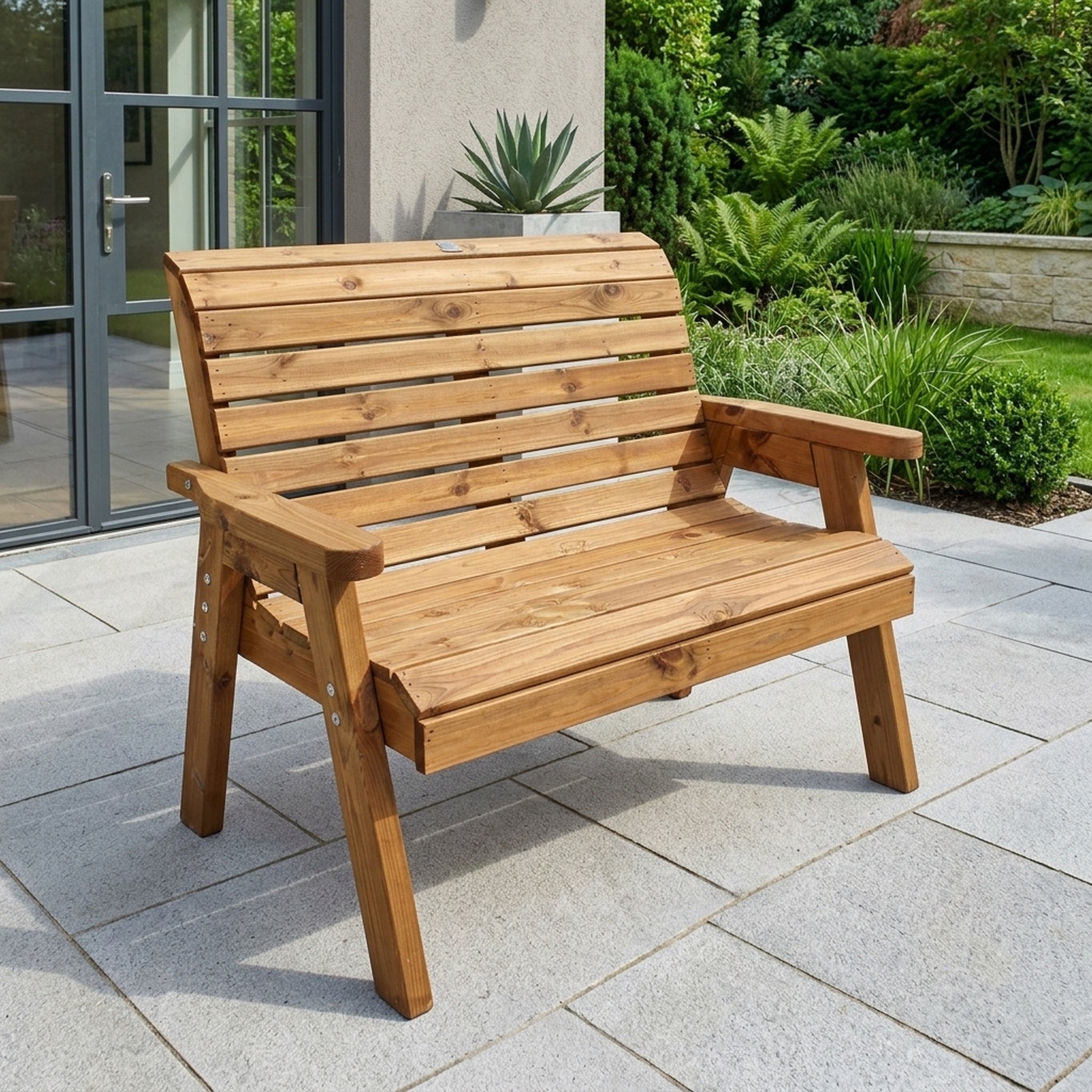 Classic Wooden Two Seater Garden Bench