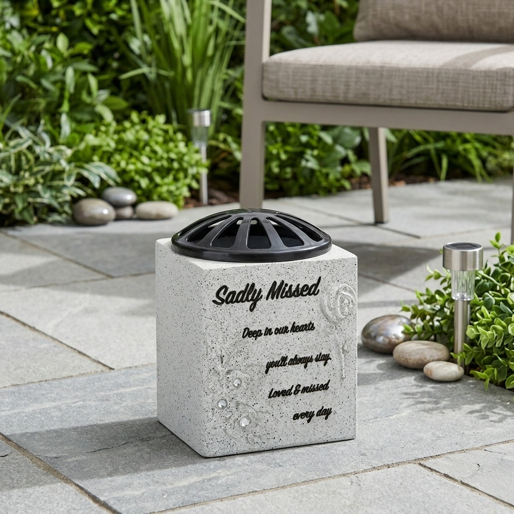 Sadly Missed Memorial Grave Flower Pot