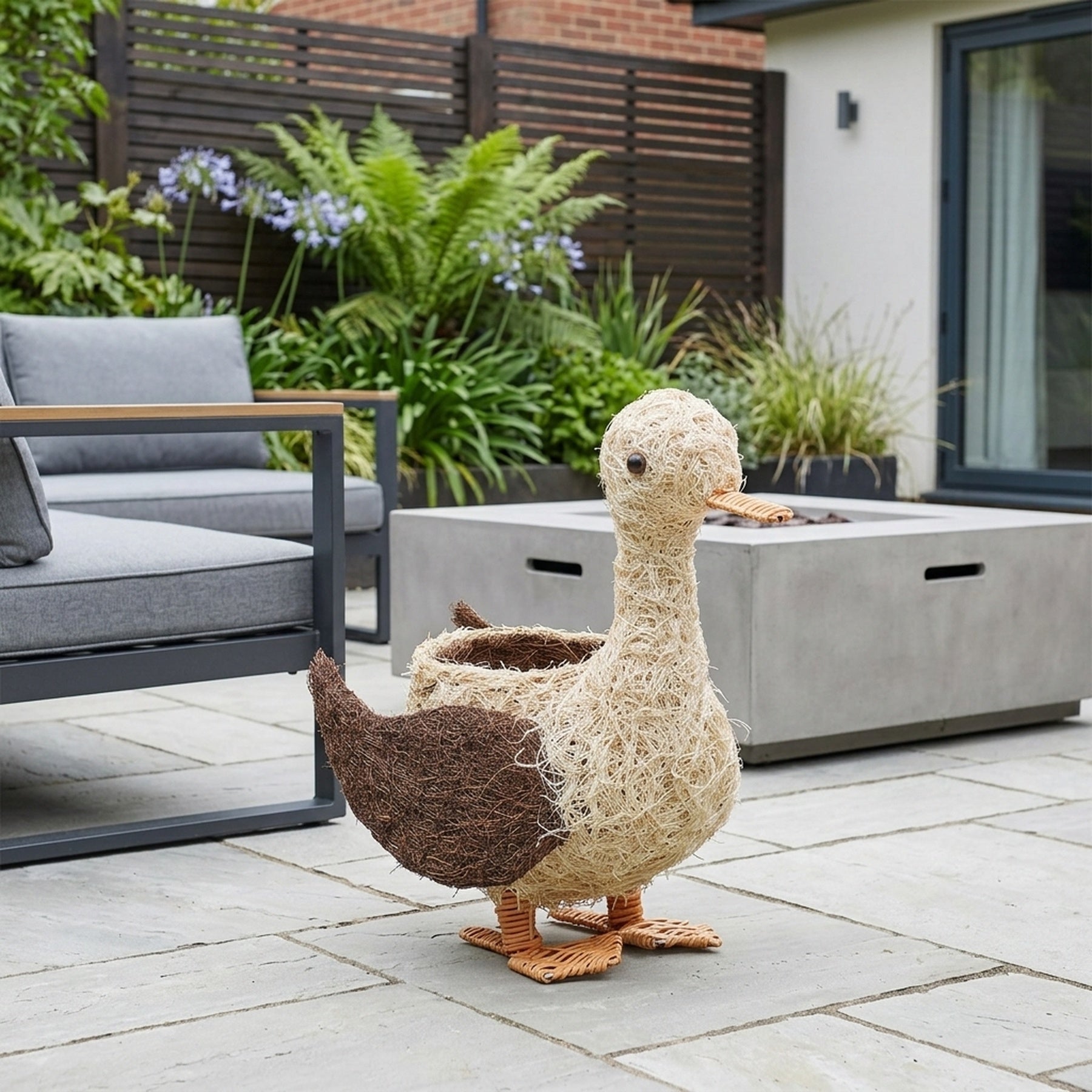 Daphne Rattan Decorative Duck Planter