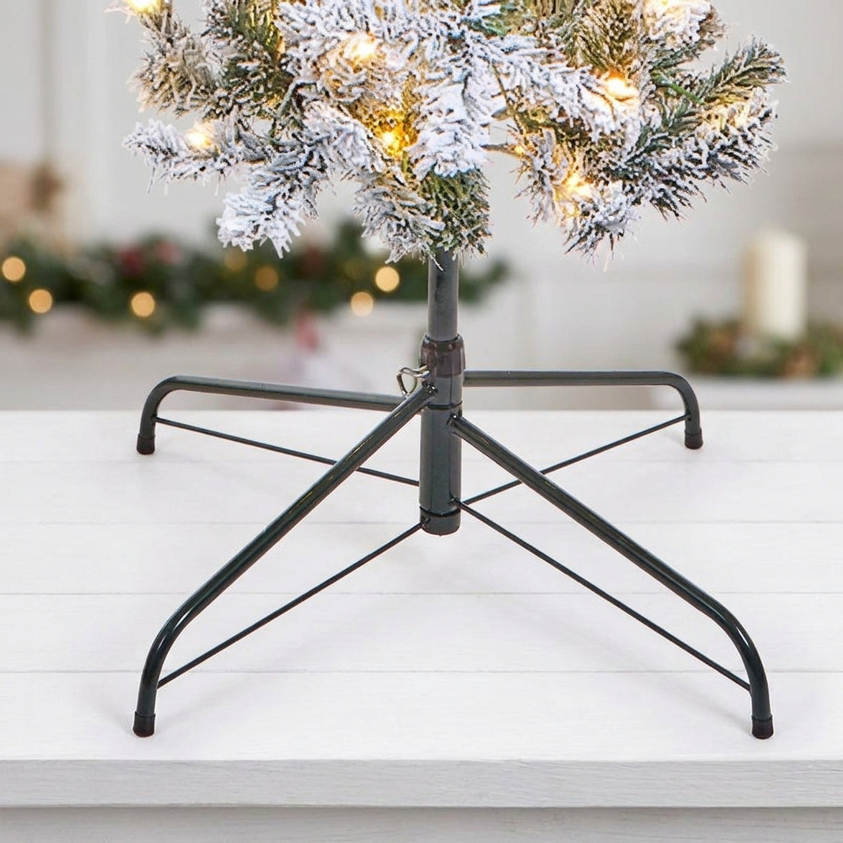 Pre Lit Flocked Decorative Tree Arch Ornament