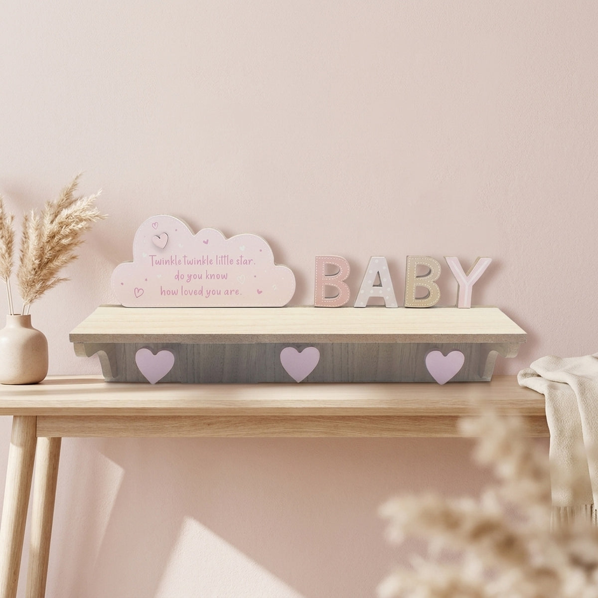 Children's Wall Storage Shelf with Hooks