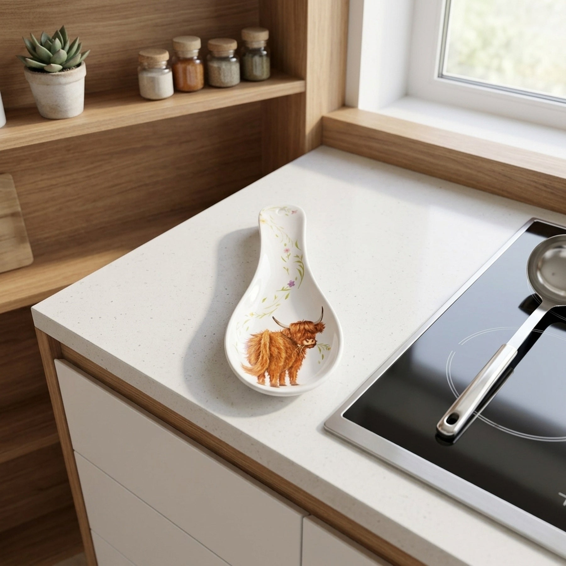 Highland Cow Themed Kitchen Spoon Rest