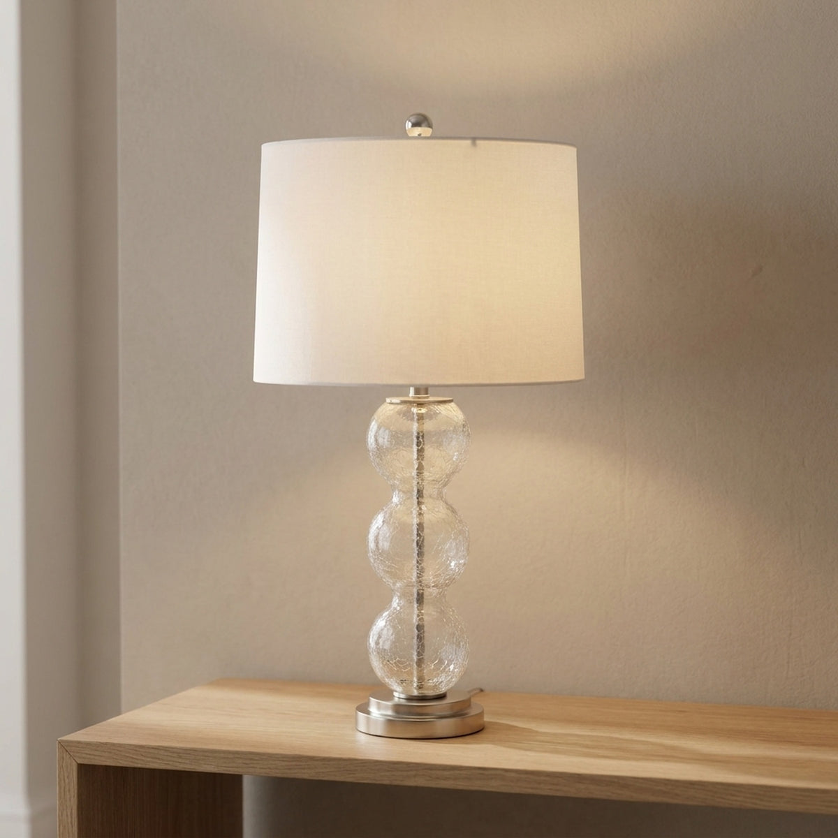 Contemporary Cylindrical Table Lamp With Silver Base