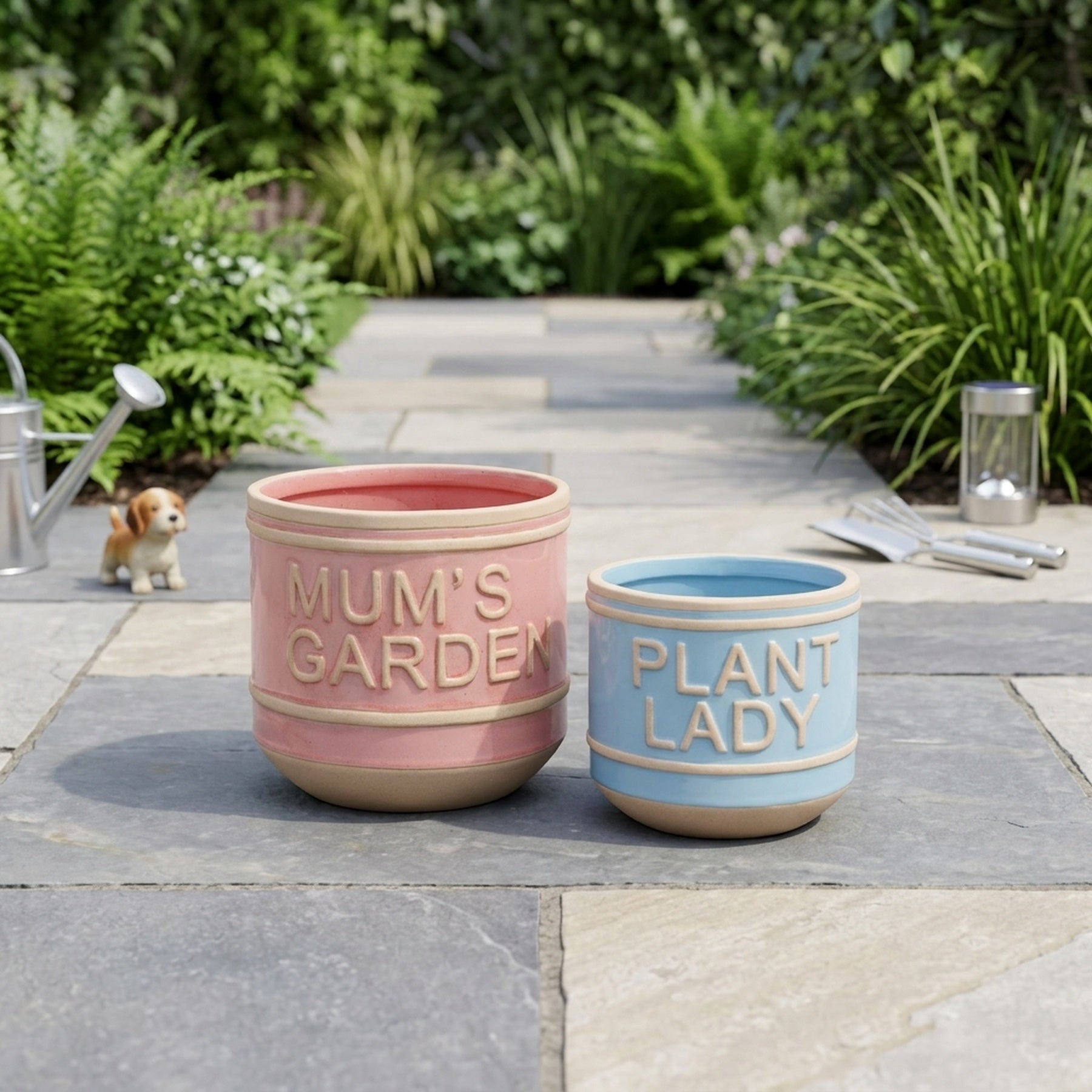 Mum's Garden Plant Lady Planter Pot Duo