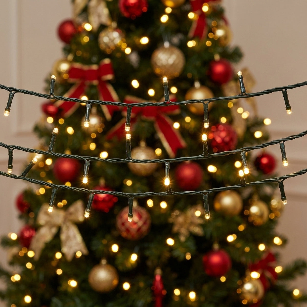 Mains Operated 50 LED String Lights - Warm White