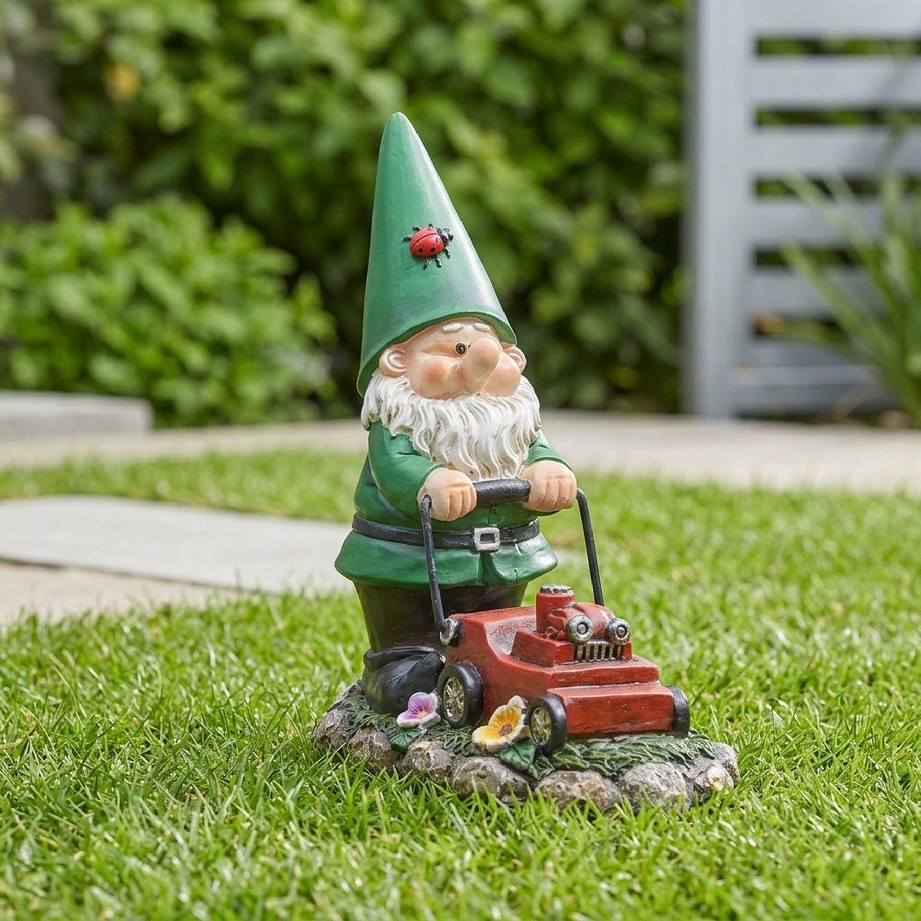 Wilf Mowing Fun Garden Ornament