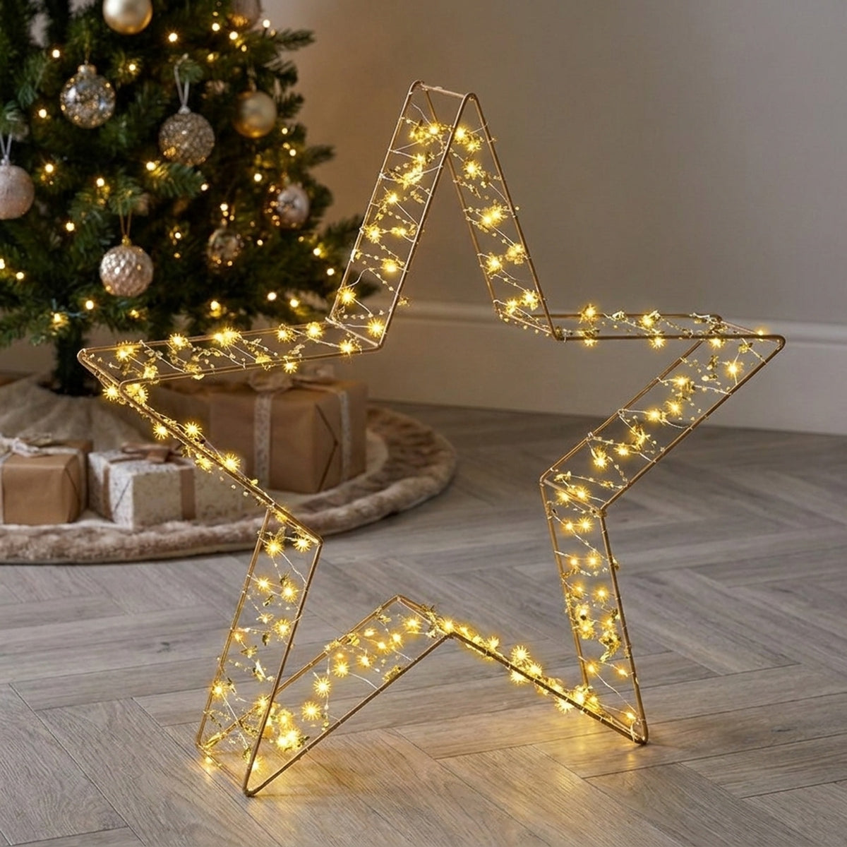 Warm White Light Up Star Decoration