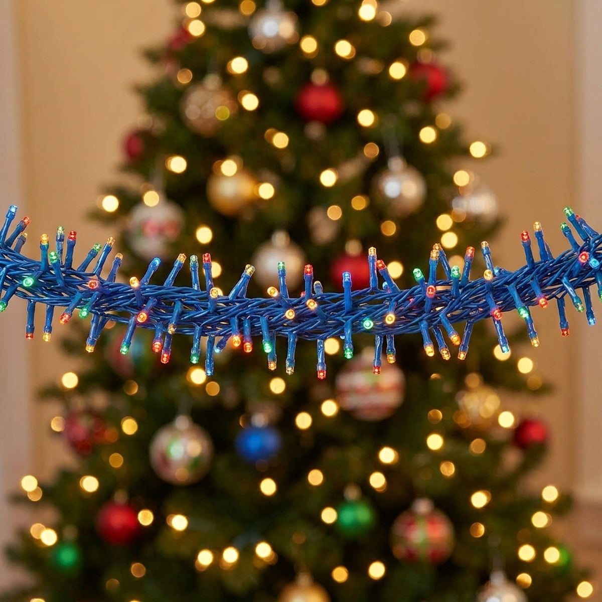 Mains Operated Multi Colour 50 LED String Lights