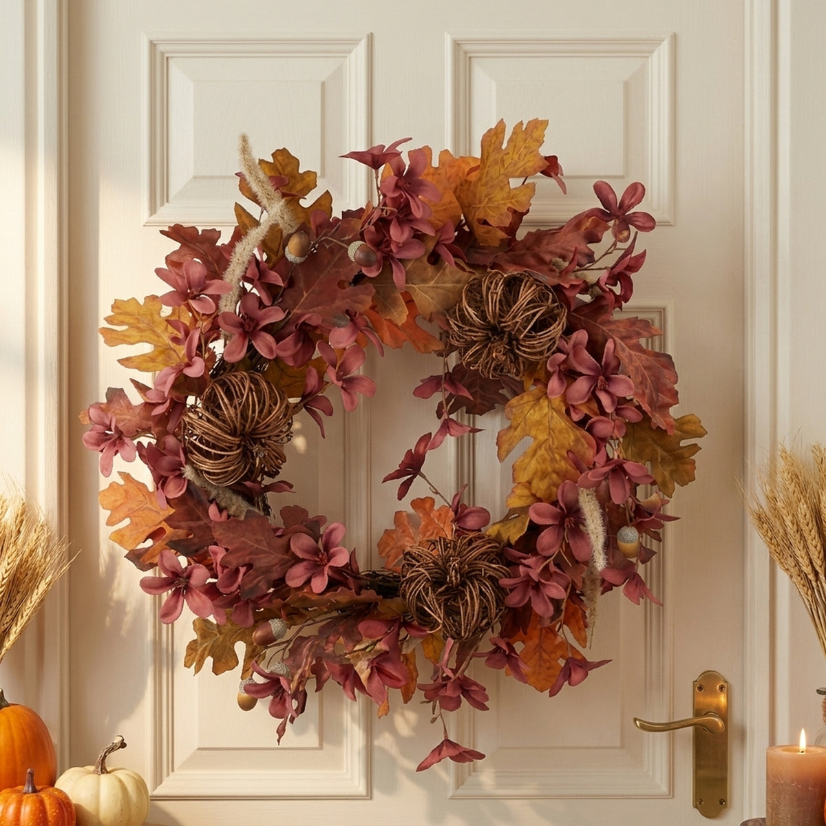 Natural Woven Autumn Foliage Wreath