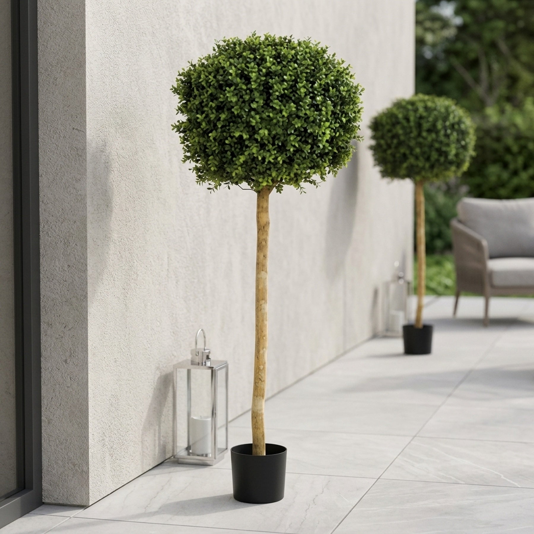 Lush Green Faux Boxwood Ball Tree