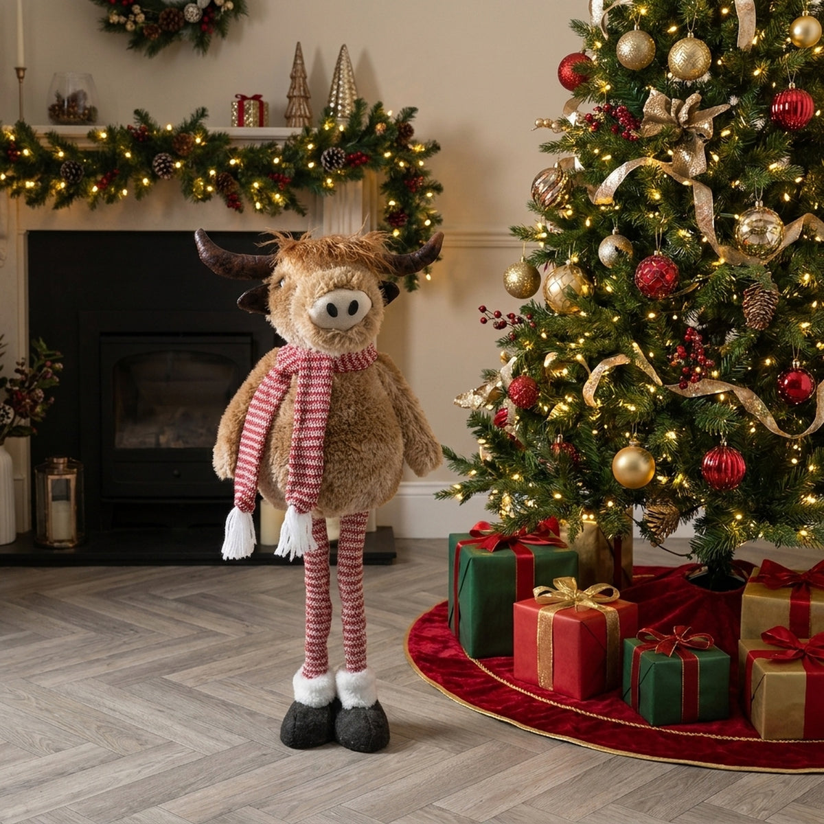Telescopic Highland Cow Standing Ornament