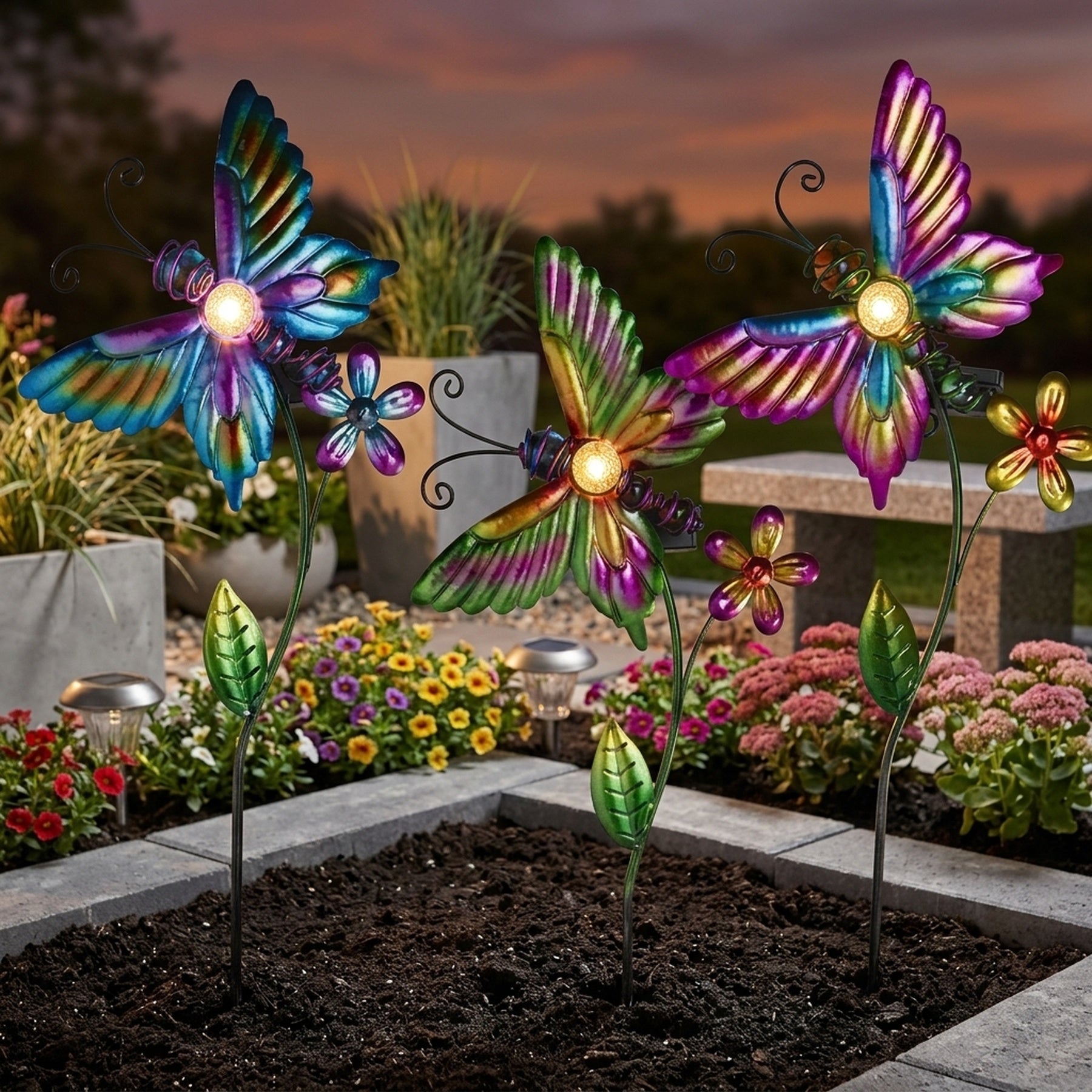 Solar Butterfly Garden Stake Light