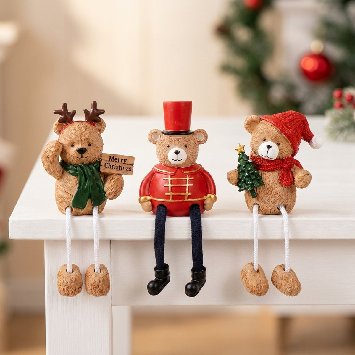 Timeless Christmas Bear Shelf Sitter
