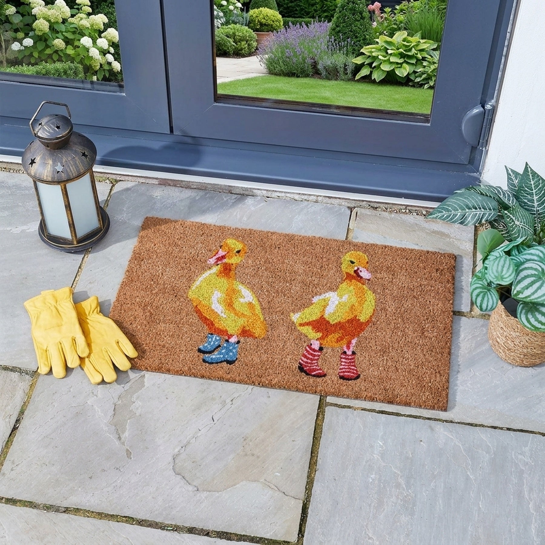 Ducks in Wellies Coir Entrance Mat