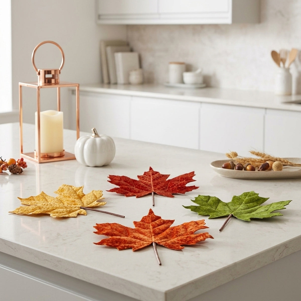 Faux Autumn Maple Leaves Display Pack
