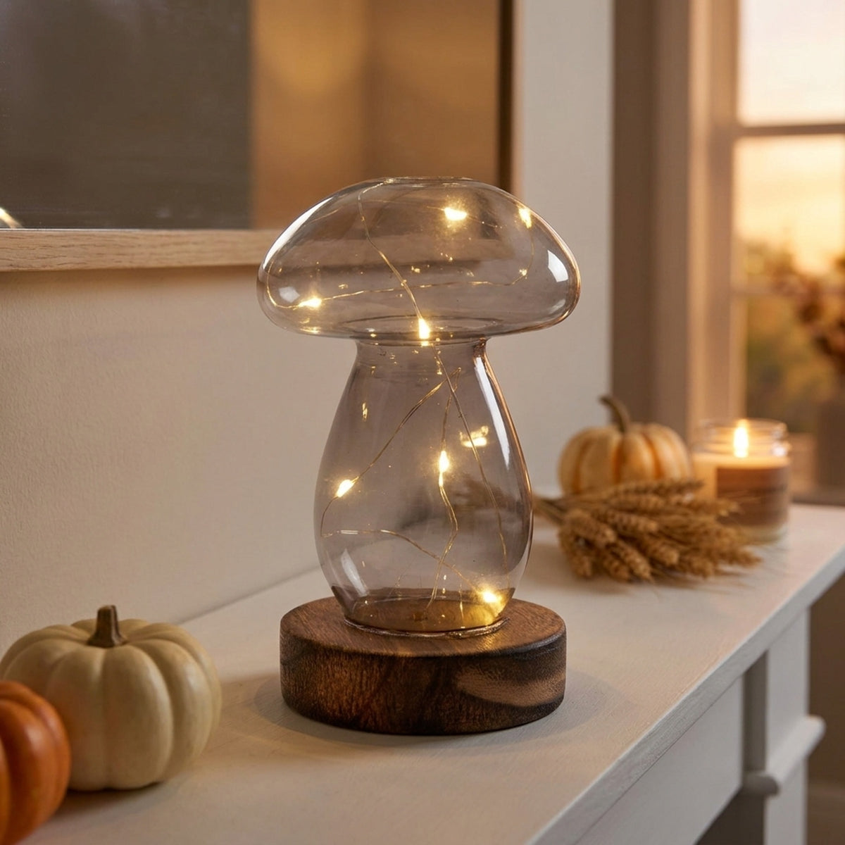 Contemporary Glass Mushroom LED Lights