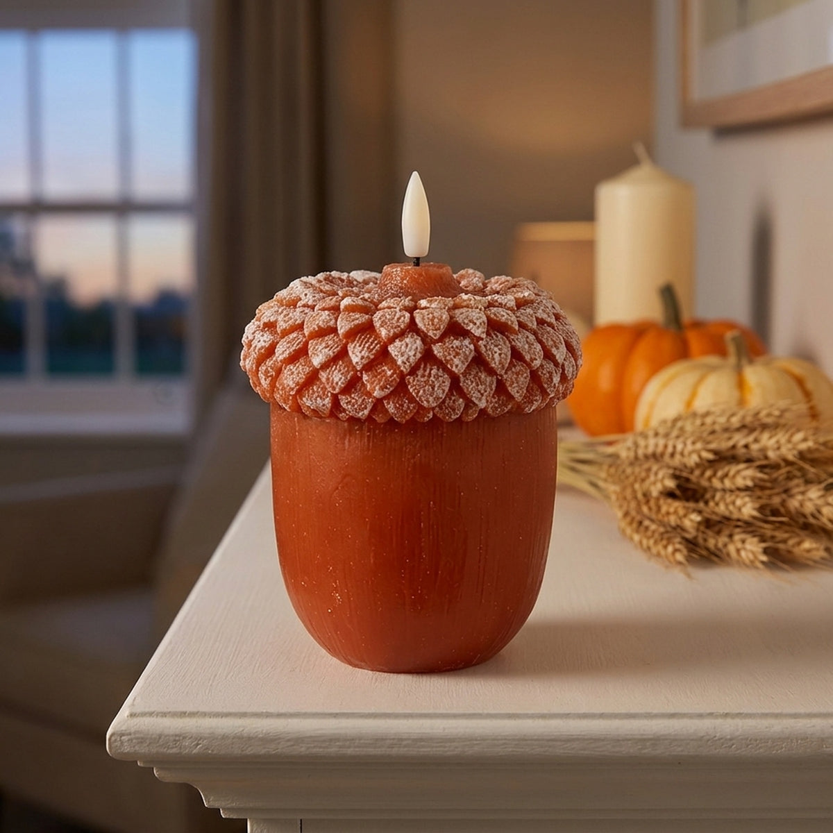 Small Decorative Wax Acorn Candle
