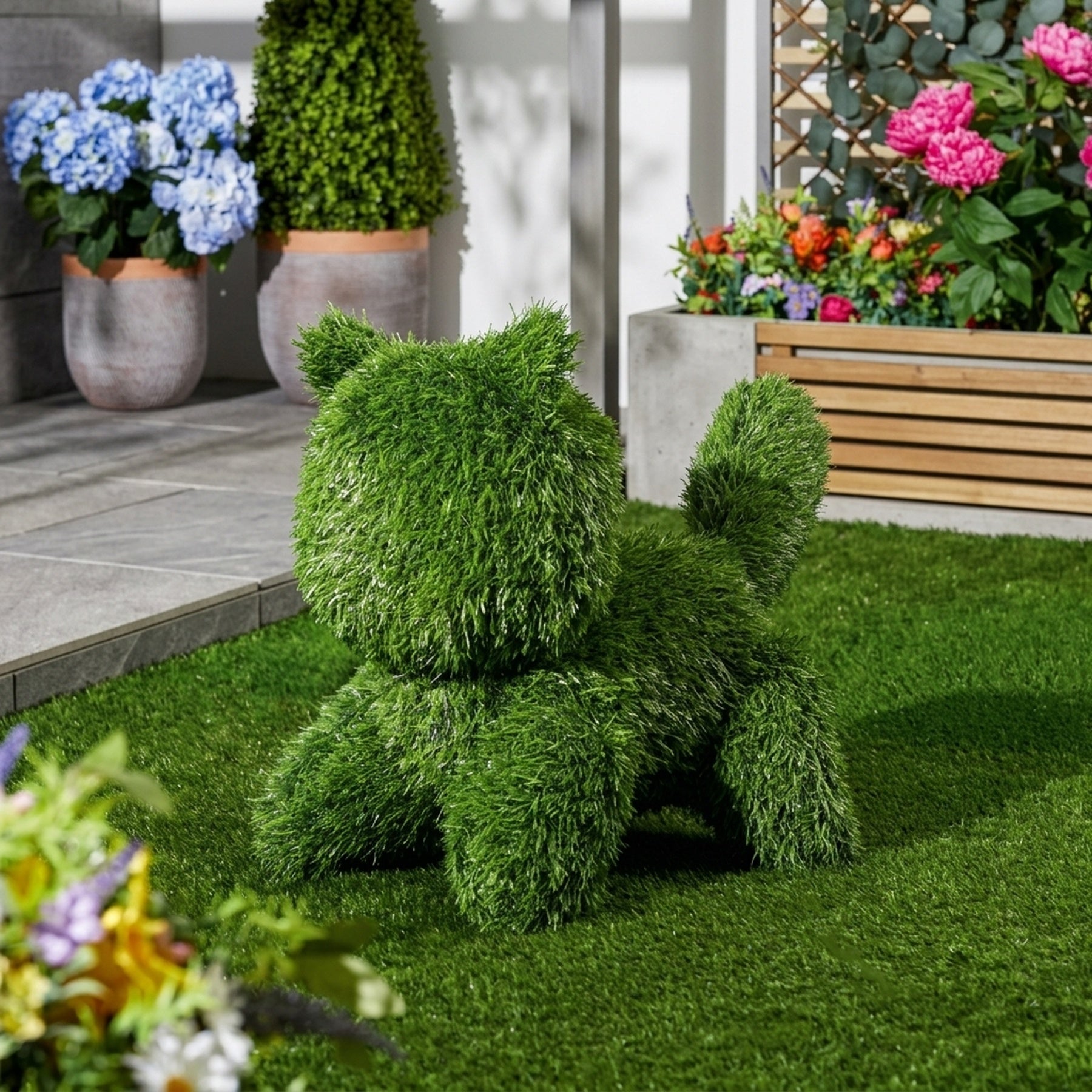 Lunaria Artificial Grass Garden Cat Ornament