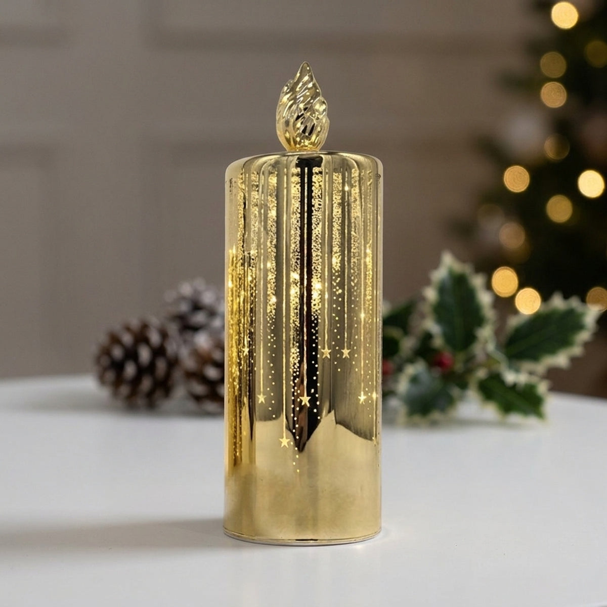 Cylindrical LED Rotating Candle Light