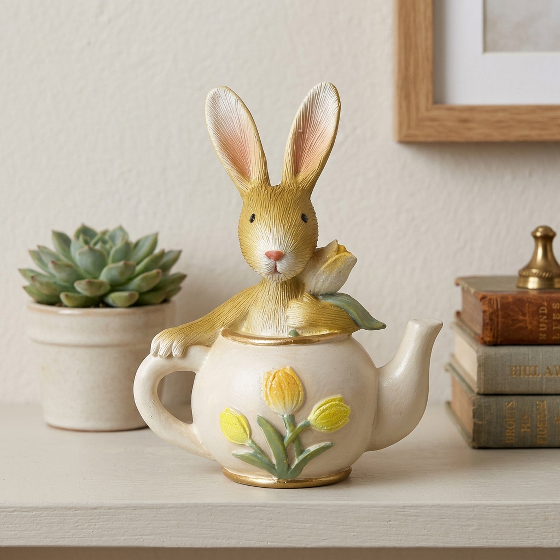 Springtime Rabbit In Teapot Ornament