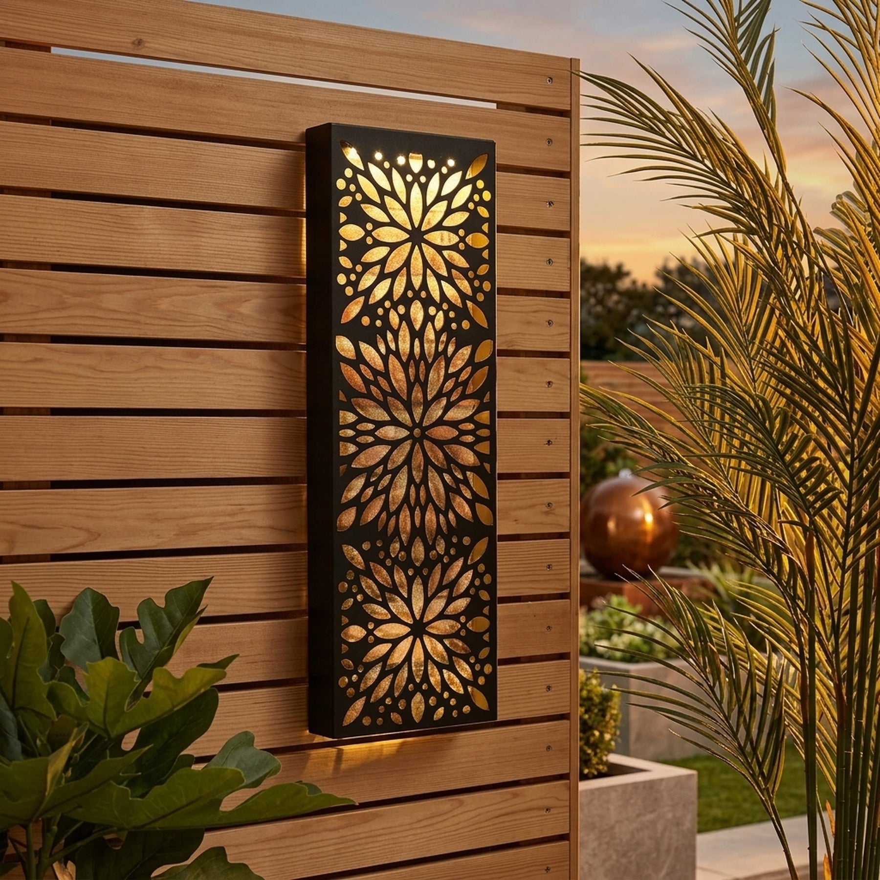 Lunaria Floral Solar Wall Art Panel