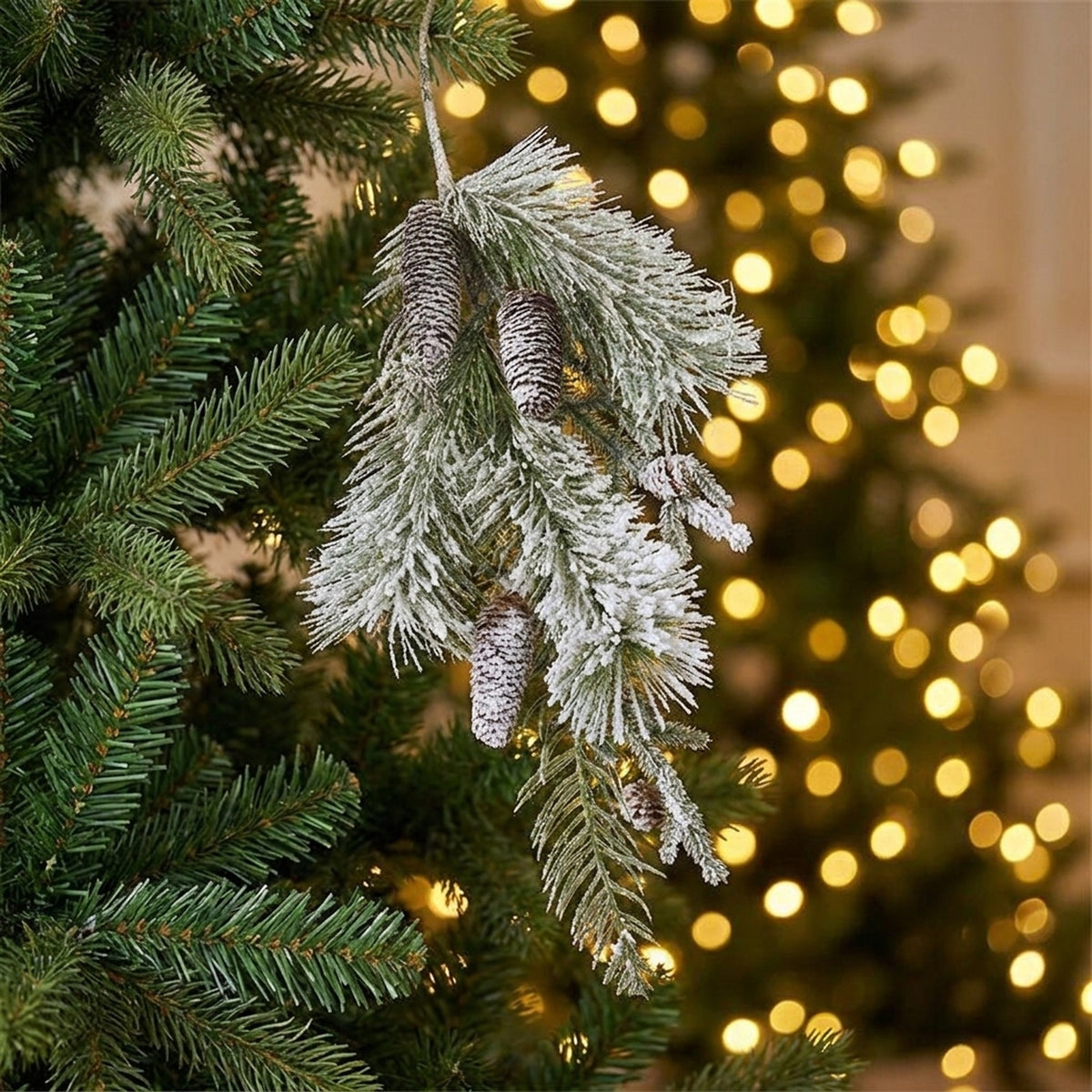 Realistic Fir and Pine Cone Decorative Spray