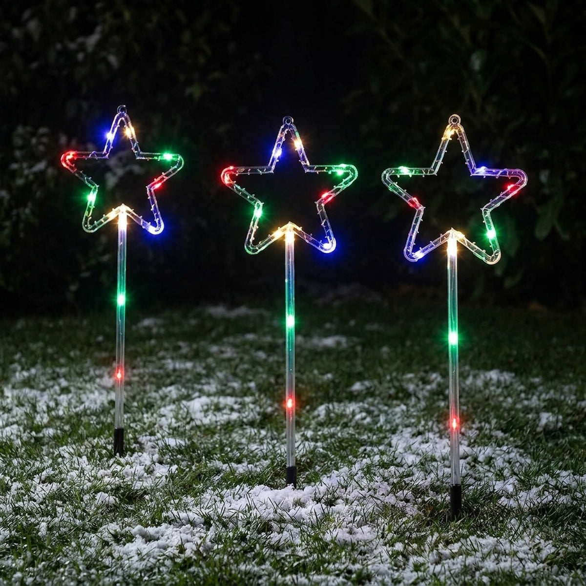 Multi-Colour Star Battery Operated LED Garden Stake Light