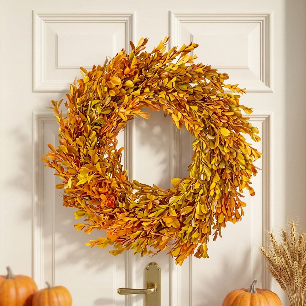 Decorative Dried Autumn Leaf Wreath
