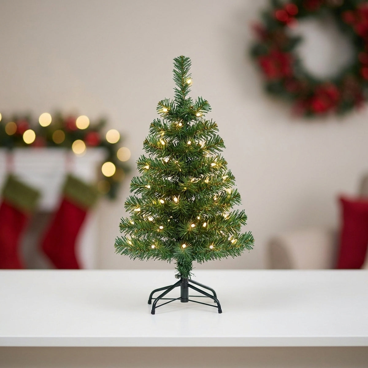 5ft Heritage Fir Pre Lit Woodcote Spruce Tree Display