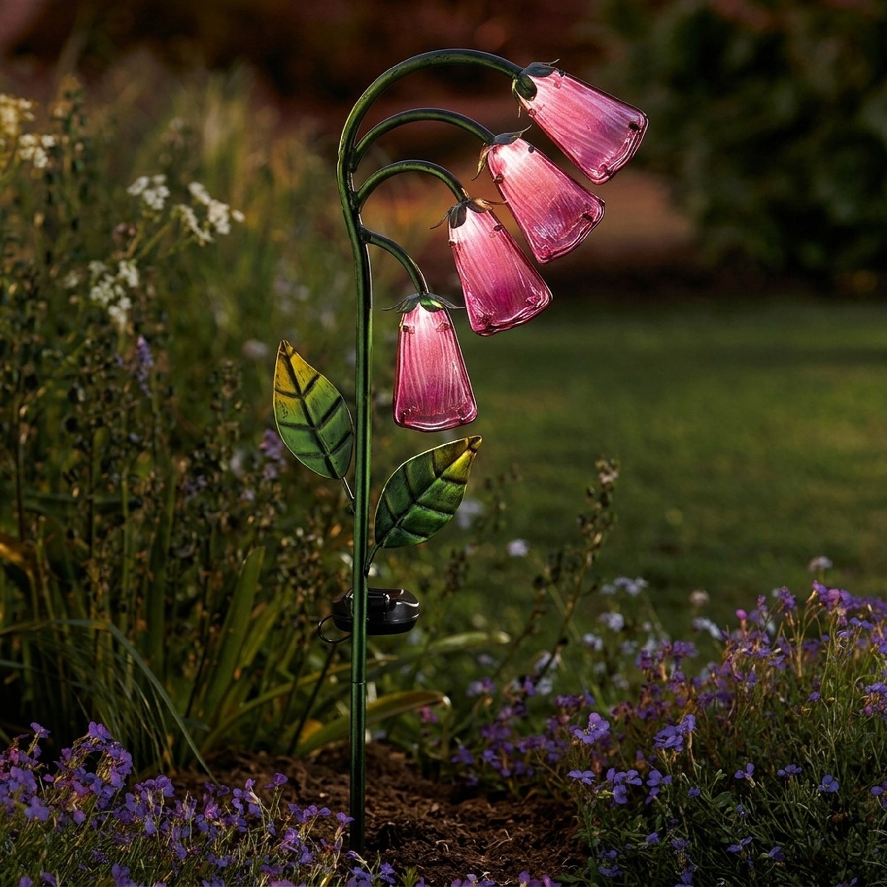 Foxglove Floral Solar Garden Stake Light