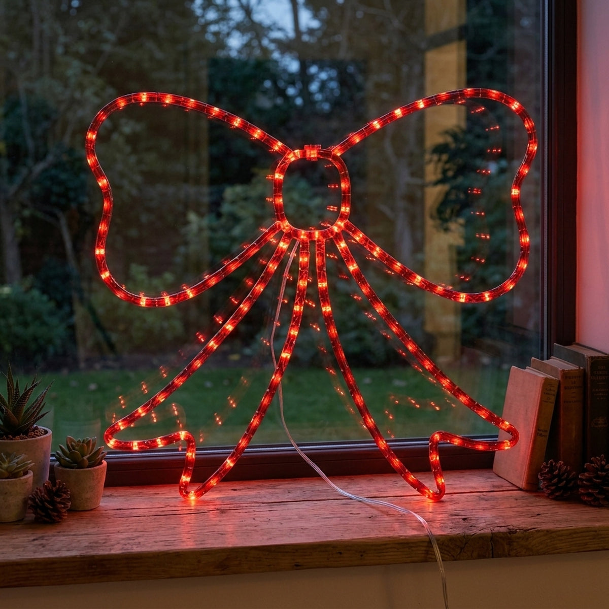 Battery Operated LED Window Light Bow