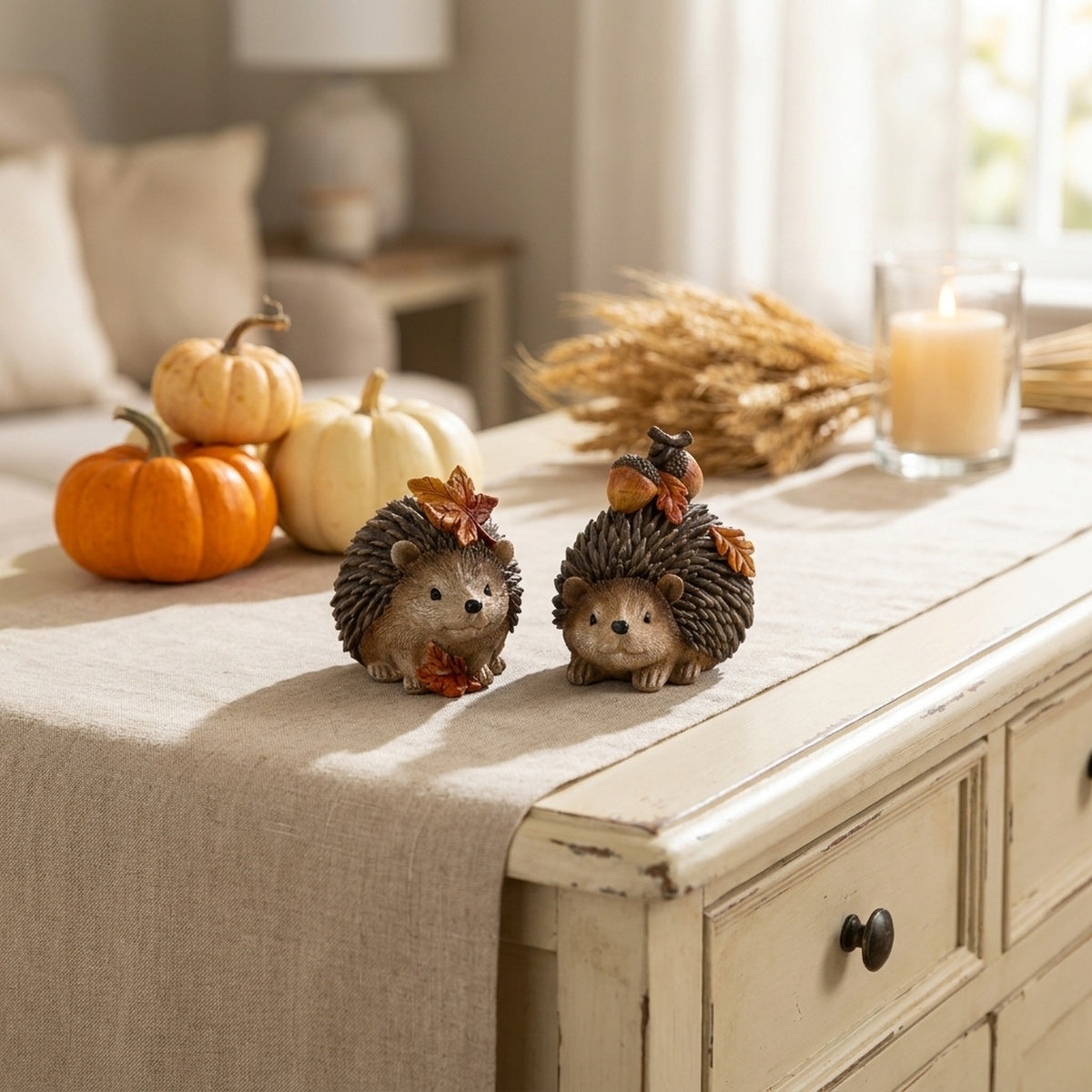 Decorative Resin Harvest Hedgehog Ornament