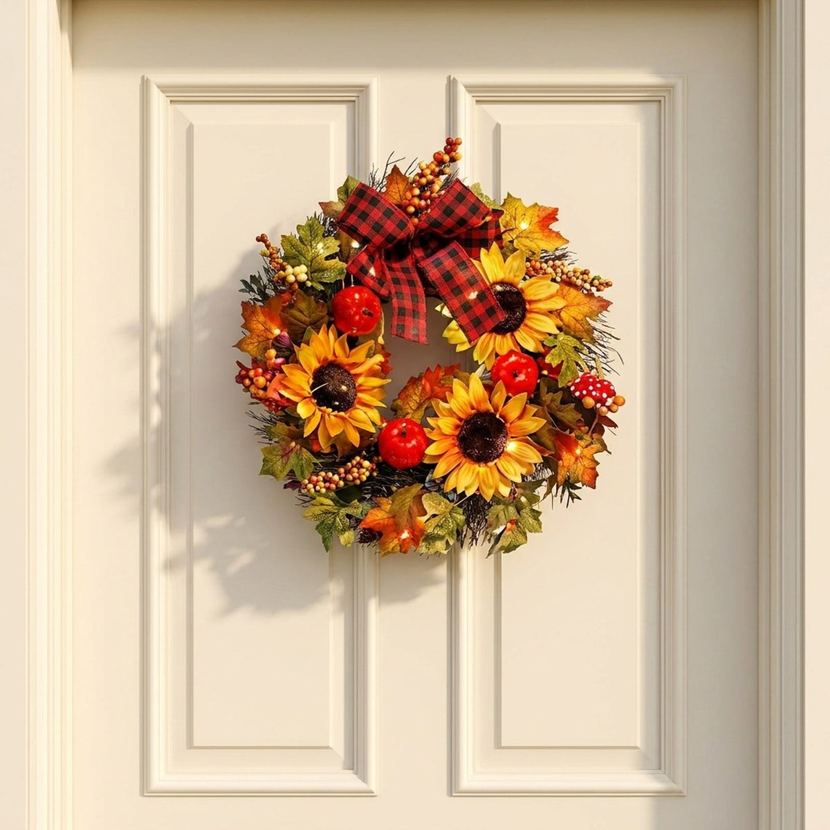 Springtime Illuminated Autumn Harvest Wreath