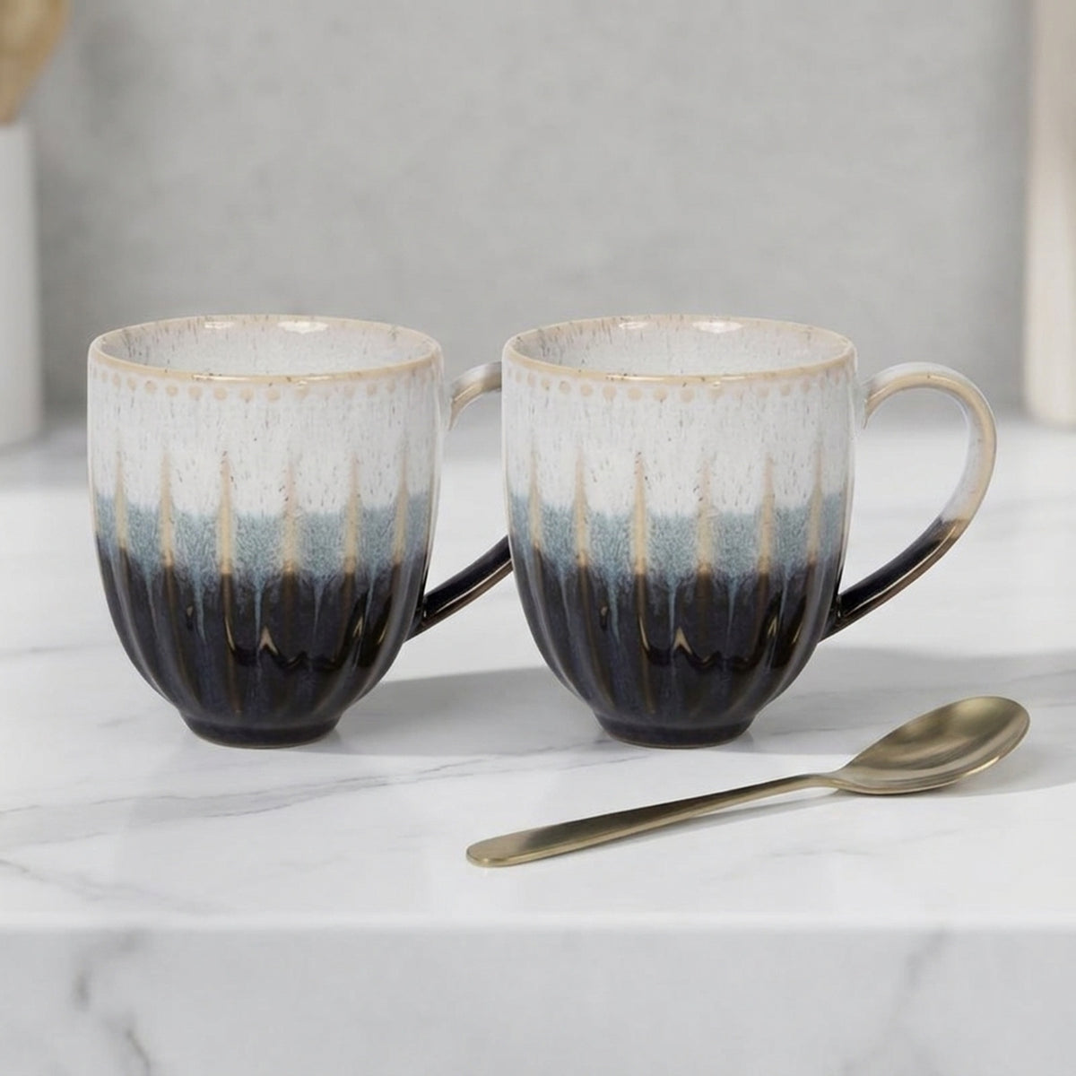 Distinctive Reactive Glaze Mugs Set
